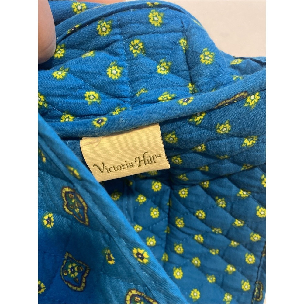 Victoria Hill Quilted Diaper Overnight Tote Large Travel Bag Cotton Blue Paisley - Picture 10 of 16